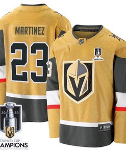 Alec Martinez 23 Vegas Golden Knights 2023 Stanley Cup Champions Patch Breakaway Home Jersey - Gold - Robokeg