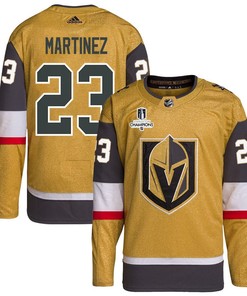 Alec Martinez 23 Vegas Golden Knights Stanley Cup 2023 Champions Patch Home Breakaway Men Jersey - Gold - Robokeg