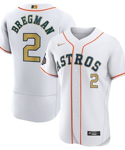 Alex Bregman 2 Houston Astros 2023 Gold Collection Player Elite Jersey - White - Robokeg