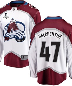 Alex Galchenyuk 47 Colorado Avalanche Stanley Cup 2023 Playoffs Patch Away Breakaway Men Jersey - White - Robokeg