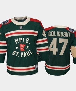 Alex Goligoski Wild 2022 Winter Classic Green Jersey, Youth Jersey - Robokeg
