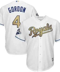 Alex Gordon Kansas City Royals World Series Champions Gold Program Cool Base Player Jersey - White - Robokeg