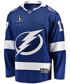 Alex Killorn 17 Tampa Bay Lightning Stanley Cup 2023 Playoffs Patch Home Breakaway Men Jersey - Blue - Robokeg