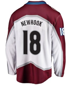 Alex Newhook 18 Colorado Avalanche Stanley Cup 2023 Playoffs Patch Away Breakaway Men Jersey - White - Robokeg