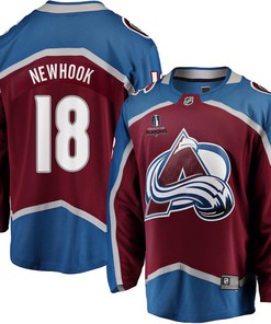Alex Newhook 18 Colorado Avalanche Stanley Cup 2023 Playoffs Patch Home Breakaway Men Jersey - Burgundy - Robokeg