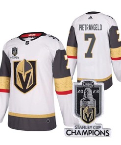 Alex Pietrangelo 7 Vegas Golden Knights 2023 Stanley Cup Champions Patch Breakaway Jersey - White - Robokeg