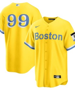 Alex Verdugo 99 Boston Red Sox City Connect Jersey - Gold/Light Blue - Robokeg