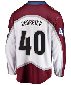 Alexandar Georgiev 40 Colorado Avalanche Stanley Cup 2023 Playoffs Patch Away Breakaway Men Jersey - White - Robokeg