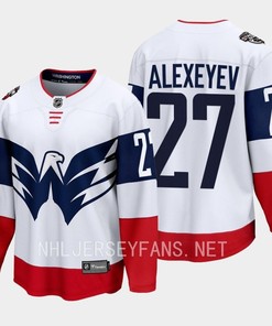 Alexander Alexeyev 27 Washington Capitals 2023 Jersey Stadium White Primegreen - Robokeg