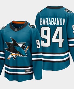 Alexander Barabanov 94 San Jose Sharks 2022-23 Home The Evolve Teal Jersey - Robokeg