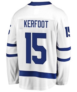 Alexander Kerfoot 15 Toronto Maple Leafs Stanley Cup 2023 Playoffs Patch Away Breakaway Men Jersey - White - Robokeg