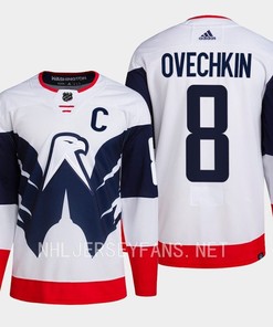 Alexander Ovechkin 8 Washington Capitals 2023 Jersey Stadium White Primegreen - Robokeg