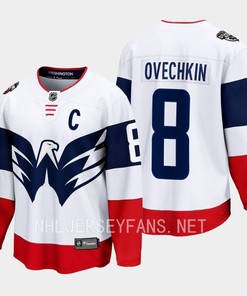 Alexander Ovechkin 8 Washington Capitals 2023 Jersey Stadium White Primegreen - Robokeg