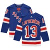 Alexis Lafreniere New York Rangers Upper Deck Autographed Blue Jersey With Nhl Debut 1/14/21 Inscription - Limited Brandedition Of 113 - Robokeg