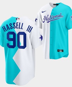 All-Star Futures Game 2022-23 San Diego Padres Robert Hassell III 90 White Blue Jersey - Robokeg
