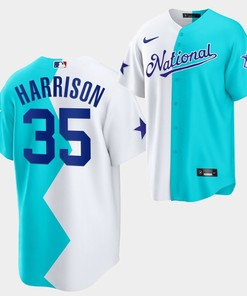 All-Star Futures Game 2022-23 San Francisco Giants Kyle Harrison 35 White Blue Jersey - Robokeg
