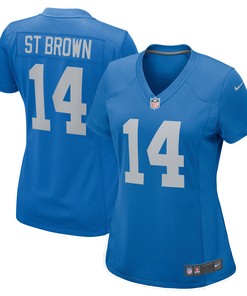 Amon-ra St. Brown Detroit Lions Womens Player Game Jersey - Blue Nfl - Robokeg