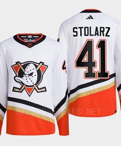 Anaheim Ducks 2022 Reverse Retro 2.0 Anthony Stolarz 41 White Primegreen Jersey Men's - Robokeg