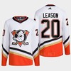 Anaheim Ducks 2022 Reverse Retro 2.0 Brett Leason 20 White Primegreen Jersey Men's - Robokeg