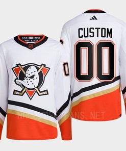 Anaheim Ducks 2022 Reverse Retro 2.0 Custom 00 White Primegreen Jersey Men's - Robokeg