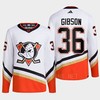 Anaheim Ducks 2022 Reverse Retro 2.0 John Gibson 36 White Primegreen Jersey Men's - Robokeg