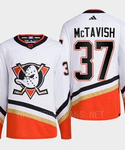 Anaheim Ducks 2022 Reverse Retro 2.0 Mason McTavish 37 White Primegreen Jersey Men's - Robokeg