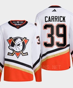 Anaheim Ducks 2022 Reverse Retro 2.0 Sam Carrick 39 White Primegreen Jersey Men's - Robokeg