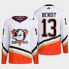 Anaheim Ducks 2022 Reverse Retro 2.0 Simon Benoit 13 White Primegreen Jersey Men's - Robokeg