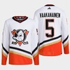 Anaheim Ducks 2022 Reverse Retro 2.0 Urho Vaakanainen 5 White Primegreen Jersey Men's - Robokeg