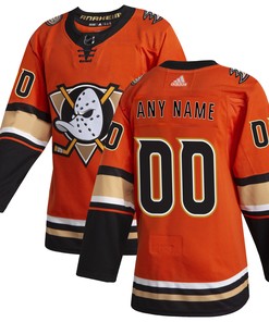Anaheim Ducks Adidas Alternate Authentic Custom Jersey Orange Custom Jerseys Nhl - Robokeg