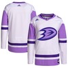 Anaheim Ducks Adidas Hockey Fights Cancer Primegreen Authentic Blank Practice Jersey - White/purple Nhl - Robokeg