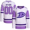 Anaheim Ducks Adidas Hockey Fights Cancer Primegreen Authentic Custom Jersey - White/purple Custom Jerseys Nhl - Robokeg