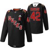 Anaheim Ducks Josh Manson 2022 Angels Night Black 42 Jersey Practice Jersey - Robokeg