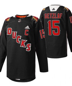 Anaheim Ducks Ryan Getzlaf 2022 Angels Night Black 15 Jersey Practice Jersey - Robokeg