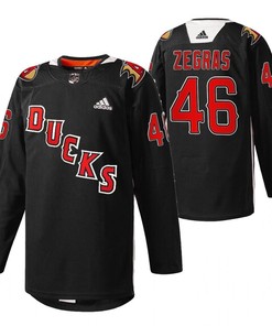 Anaheim Ducks Trevor Zegras 2022 Angels Night Black 46 Jersey Practice Jersey - Robokeg