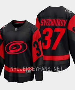 Andrei Svechnikov 37 Carolina Hurricanes 2023 Jersey Stadium Series Black Breakaway - Robokeg