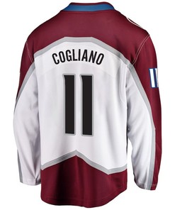Andrew Cogliano 11 Colorado Avalanche Stanley Cup 2023 Playoffs Patch Away Breakaway Men Jersey - White - Robokeg