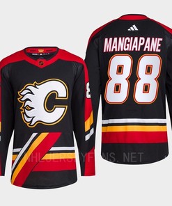 Andrew Mangiapane 88 Reverse Retro 2.0 Calgary Flames 2022 Black Jersey Primegreen - Robokeg