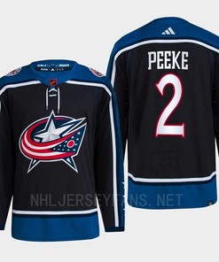 Andrew Peeke 2 Reverse Retro 2.0 2022 Columbus Blue Jackets Navy Jersey Primegreen - Robokeg