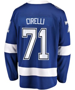 Anthony Cirelli 71 Tampa Bay Lightning Stanley Cup 2023 Playoffs Patch Home Breakaway Men Jersey - Blue - Robokeg