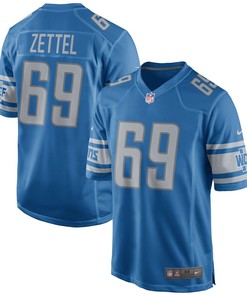 Anthony Zettel Detroit Lions Nike Game Jersey - Blue - Robokeg