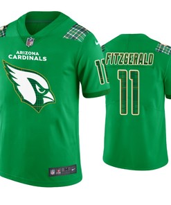 Arizona Cardinals #11 Larry Fitzgerald Kelly Green St. Patricks Day Jersey - Men - Robokeg