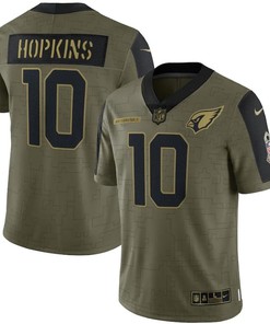 Arizona Cardinals Deandre Hopkins 10 Nfl Olive 2021 Salute To Service Retired Player Men Jersey For Cardinals Fans - Robokeg