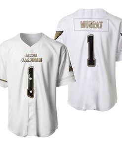 Arizona Cardinals Kyler Murray #1 Nfl Great Player White 100th Season Golden Brandedition 3d Desiged Allover Gift For Arizona Fans Baseball Jersey - Robokeg