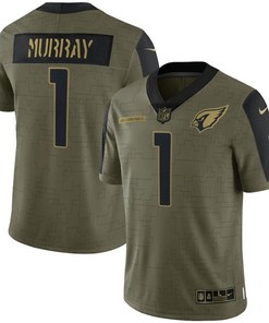 Arizona Cardinals Kyler Murray 1 Nfl Olive 2021 Salute To Service Retired Player Men Jersey For Cardinals Fans - Robokeg