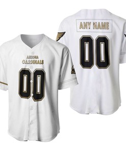 Arizona Cardinals Nfl American Football Team Logo White 100th Season Golden Brandedition 3d Desiged Allover Custom Gift For Arizona Fans Baseball Jersey - Robokeg