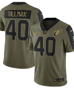 Arizona Cardinals Pat Tillman 40 Nfl Olive 2021 Salute To Service Retired Player Men Jersey For Cardinals Fans - Robokeg