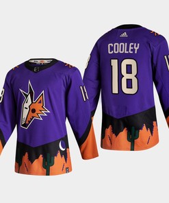 Arizona Coyotes 18 Logan Cooley 2022 NHL Draft Purple Jersey Reverse Retro - Robokeg