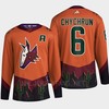 Arizona Coyotes 2022 Reverse Retro 2.0 Jakob Chychrun 6 Orange Primegreen Jersey Men's - Robokeg