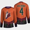 Arizona Coyotes 2022 Reverse Retro 2.0 Juuso Valimaki 4 Orange Primegreen Jersey Men's - Robokeg